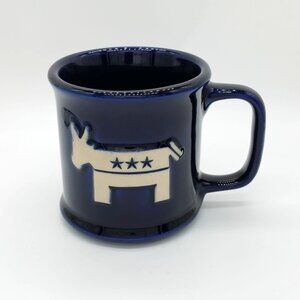 Cobalt Blue Democrat Coffee Tea Mug, Patriotic RARE Christmas Gift